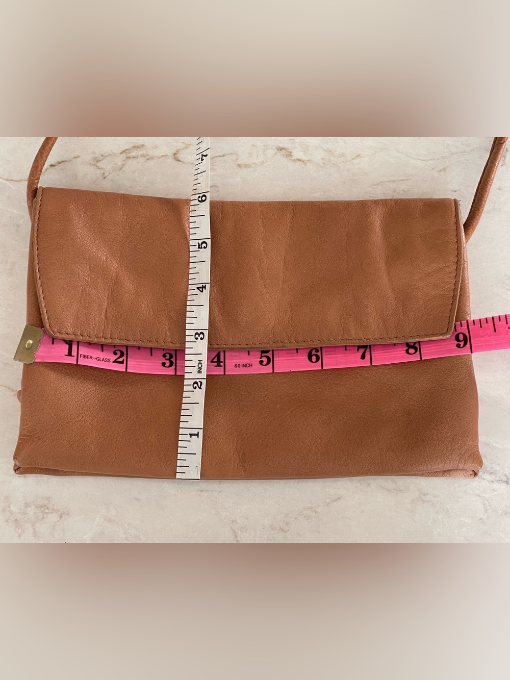 FREE PEOPLE Nicola Tan Leather Crossbody / Convertible Bag, GUC - Picture 12 of 15